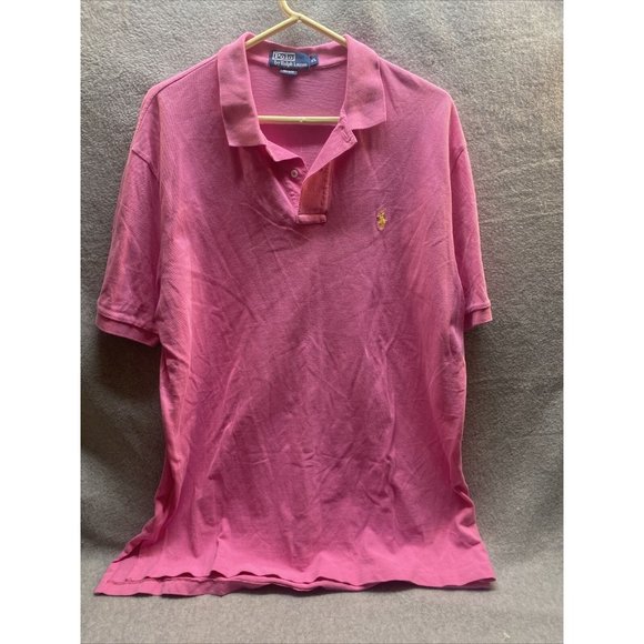 Polo Ralph Lauren Other - POLO RALPH LAUREN  Men XL Pink Short Sleeve SHIRT Logo 3 Buttons Vintage Classic